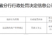 蘇州市民卡有限公司被罰3萬(wàn)元：違反特約商戶管理規(guī)定